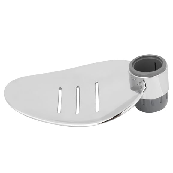 Riousery Vacuum Suction Soap Dish Holder, Damage-Free Lifting Rod Rack Tray, Rustproof Shower Sponge Soap Holder For Bathroom Organization, Silver ABS Material, Easy Detachable Box