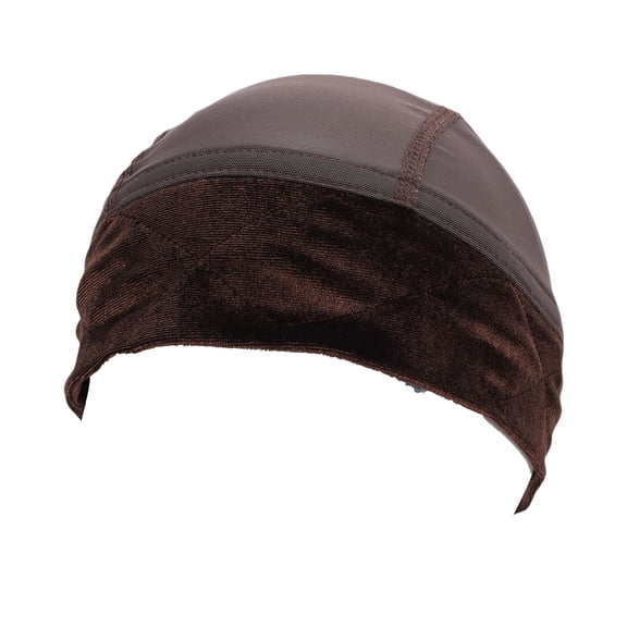 Riousery Velvet Wig Grip Band 2 in 1 Adjustable Wide Non Slip Wig Cap with Breathable Mesh Liner for Thinning Hair, Secure Fit Hair Net Headband Replacement Accessory for Daily Styling, Brown
