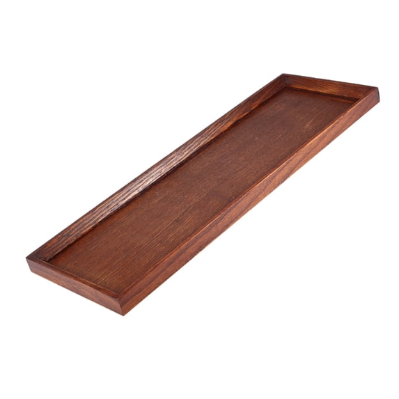 Riousery Vintage Rectangle Wooden Serving Tray for Tea Set Fruits Candies Food Home Decoration, 17.7 x 5.9 x 0.8 inches / 45 x 15 x 2 cm Elegant Dark Wood Finish