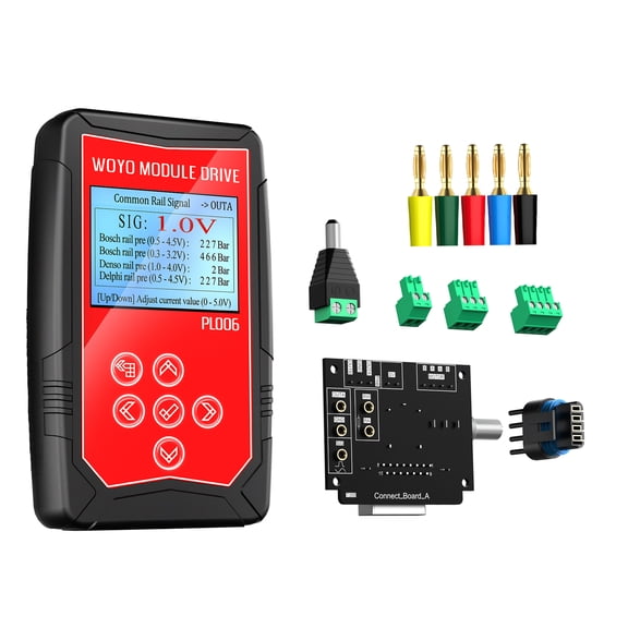 Riousery WOYO PL006 Module Drive Automobile 12 V Vehicle Injectors Solenoid Valves Stepper Motor Auto Signal Simulator Ignition Coil Tester with 4.5 inches / 11.43 cm LCD Screen