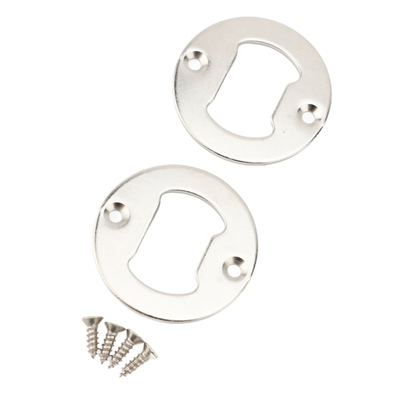 Riousery Wall Mount Bottle Opener Inserts 30 Pieces 1.57 Inches / 4 cm Round Metal Beer Opener Parts with Screws Silver