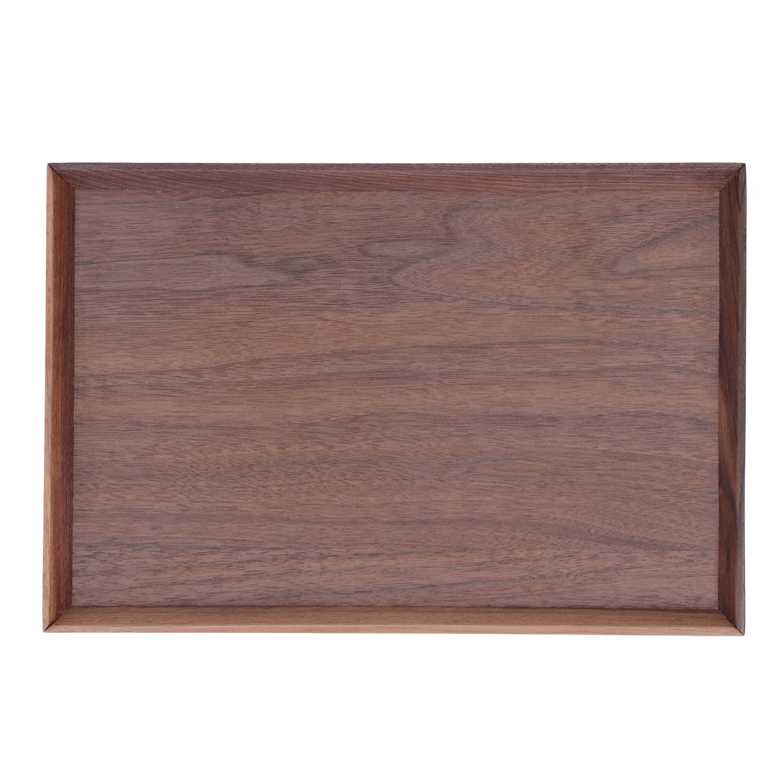 Riousery Walnut Wooden Tray Rectangle Serving Platter Tenon Structure Chinese Style Large Tea Fruit Dessert Bread Board, 15.75 inches / 40 cm