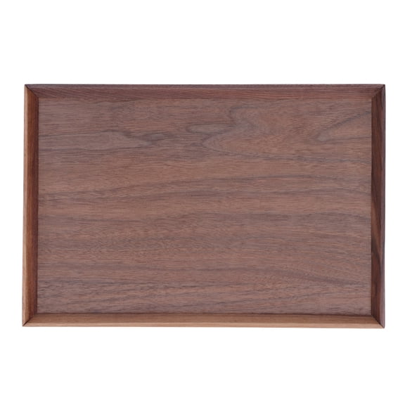 Riousery Walnut Wooden Tray Rectangle Serving Platter Tenon Structure Chinese Style Small Tea Fruit Dessert Bread Board, 11.81 inches / 30 cm
