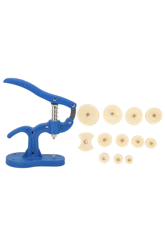 Watch Back Press Set with 12 Nylon Fitting Dies, Professional Watch Case Closer Tool Kit for Battery Replacement and Repair, Black (7.09 inches / 18.01 cm)