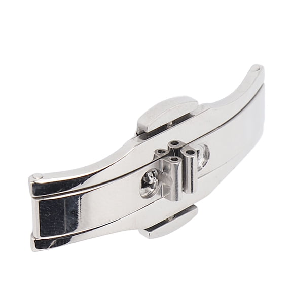 Riousery Watch Band Deployment Clasp Double Push Button 304 Stainless Steel Wristwatch Straps Buckle Universal Fit Replacement Part