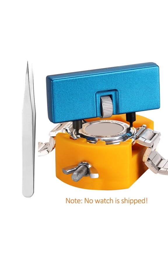 Watch Battery Replacement Tool Kit Professional Watch Wrench Back Remover Case Opener Set with Adjustable Watch Back Remover Holder and Fine Tweezer for Watchmaker, 10 Inches / 25.4 cm