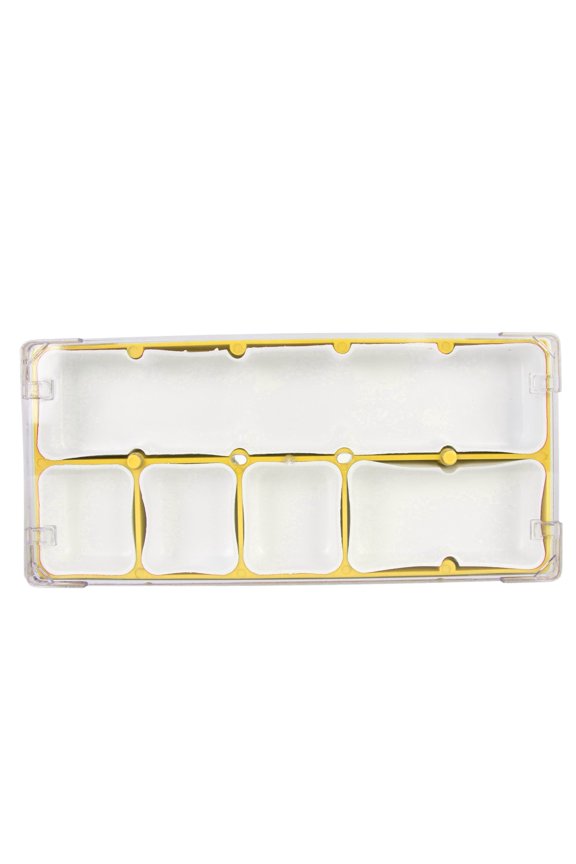 Watch Parts Storage Box Stackable 5 Compartments Acrylic Rubber Container for Repair Work Craft Yellow 10.6 inches / 27 cm[cite: 1]
