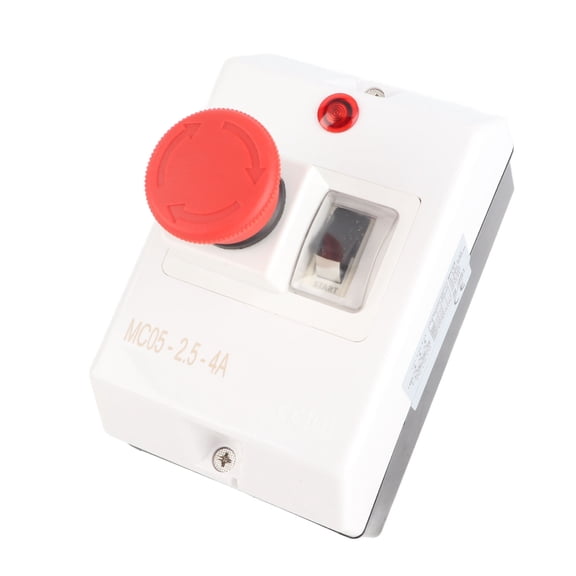 Riousery Waterproof Motor Protector Circuit Breaker with Emergency Stop Knob and Signal Lamp 2.5-4A 230/240V 400/415V 500V 690V, 7.87 inches / 20 cm, Heavy Duty