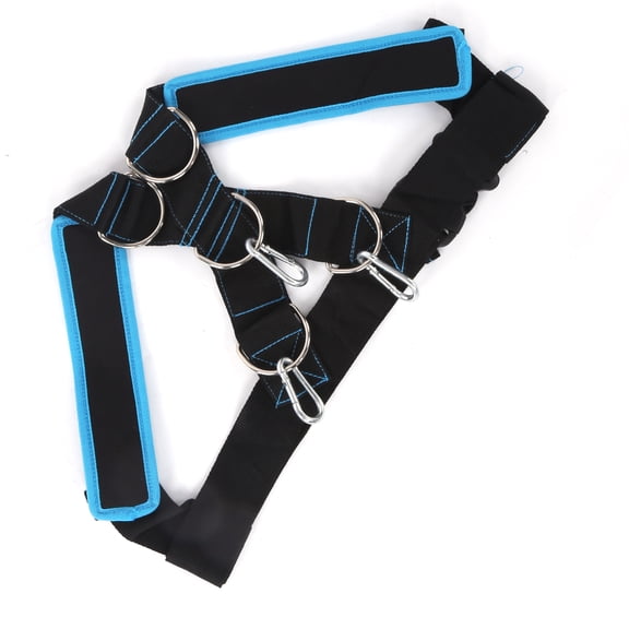 Riousery Weight Bearing Shoulder Strap Pulling Sled Harness Vest Resistance Bands with Pulling Strap for Fitness Training and Core Strength, Black Blue, 15.3 oz / 434 g