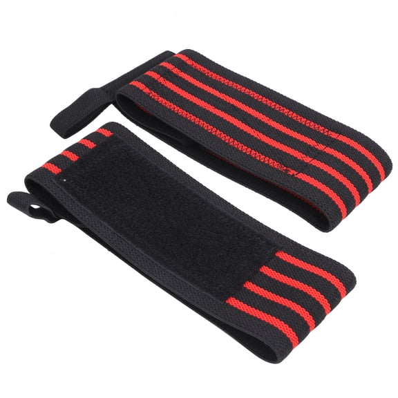 Riousery Weight Lifting Wrist Wraps Compression Support Brace Red & Black, Anti-Slip Breathable Wristbands for Gym, Powerlifting & Strength Training, Adjustable (1 Pair) - 8.27 in / 21 cm