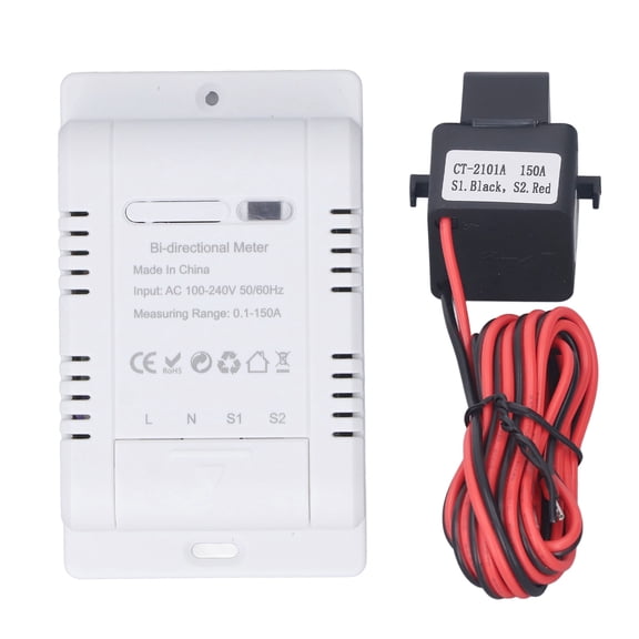 Riousery WiFi Energy Monitor Real Time Monitoring Electricity Consumption Meter with 150A Clamp AC100-240V Smart Power Consumption Monitor for Home App Control Smart Life Tuya Energy Meter Digital