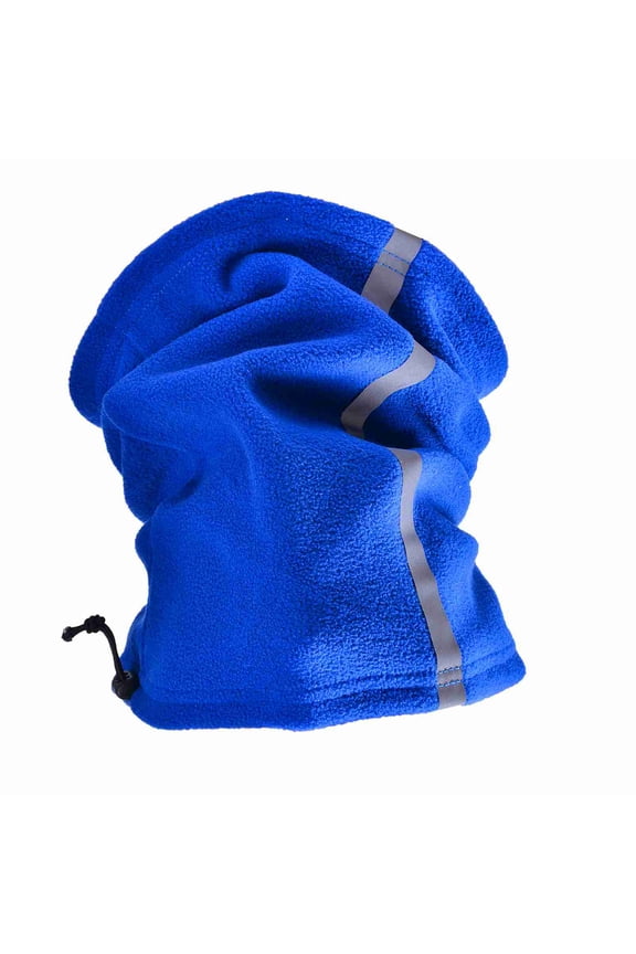 Winter Fleece Neck Warmer Reflective Windproof Skiing Neck Gaiter Balaclava for Cold Weather, Blue