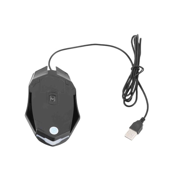 Riousery Wired Optical Gaming Mouse with Colorful Breathing LED Backlight, Symmetrical Ergonomic USB Computer Mouse for Laptop PC Gamer Office, Black (4.92 * 2.56 * 1.57 inches / 12.5 * 6.5 * 4 cm)