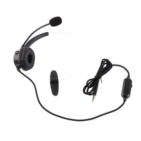 Riousery Wired Trucker Headsets 3.5mm Mono Headset With Noise Cancelling Microphone Volume Control for Cellphone Laptop PC Tablet (1.2m/3.9ft)
