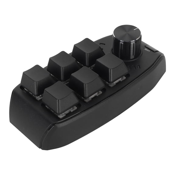 Riousery Wireless Mini Keypad 6 Keys 1 Knob Red Switch Programmable Mechanical Keyboard Bluetooth Media Volume Control for Mac PC