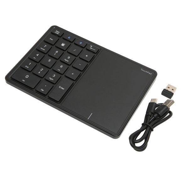 Riousery Wireless Numeric Keypad 22 Keys Ergonomic Design 2.4G Dual Mode Touchpad Keyboard 10 m / 32.8 ft Range