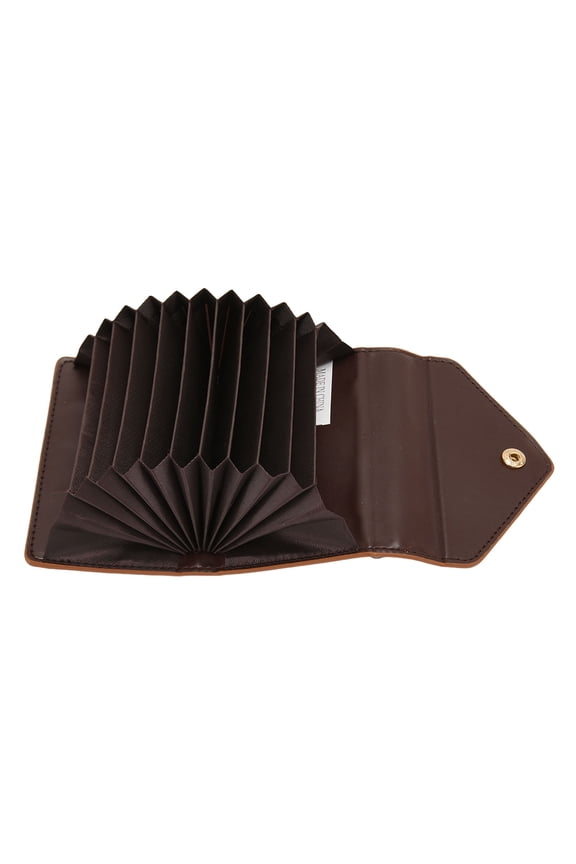Women Card Case Soft PU Leather RFID Blocking Credit Card Wallet Small Portable Holder Brown 4.3 in / 11 cm