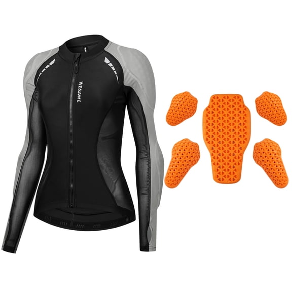 Riousery Womens Motorcycle Armored Jacket High Visibility Mesh Riding Gear CE2 Certified Protection - Grey L