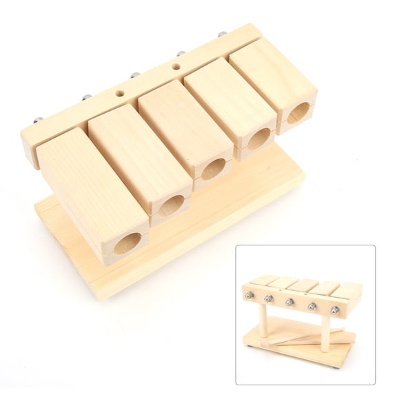 Riousery Wood Percussion Block 5 Tones Rhythm Maple Blocks with Hammer (9.45 inches / 24 cm) for National Opera Music