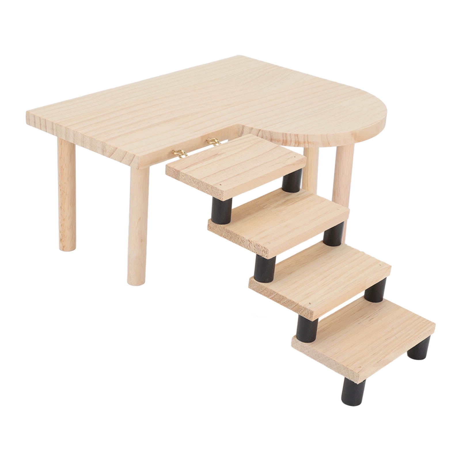 Riousery Wooden Hamster Platform and Stairs Set, Exquisite Healthy Cute Pet Habitat Decor with Climbing Ladder for Small Pets, Guinea Pigs, Mice, and Gerbils (11.02 inches / 28.00 cm Length)