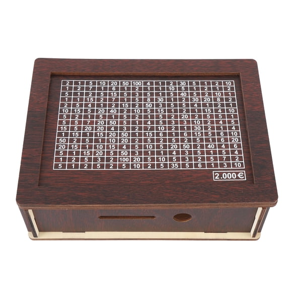 Riousery Wooden Money Box with Counter, Creative Fine Craftsmanship Cash and Coin Saving Bank, Adult and Kids Financial Goal Tracker, 8.66 x 5.91 in / 22 x 15 cm