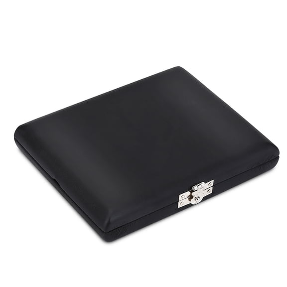 Riousery Wooden PU Leather Cover Reed Case Holder Storage Box for 10pcs Oboe Reeds, Black, 4.52 x 3.74 x 0.78 inches / 115 x 95 x 20 mm