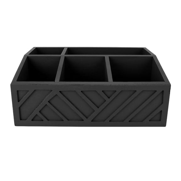 Riousery Wooden Tea Bag Organizer Multifunctional Divided Storage Holder Container for Coffee Capsules and Paper Cups Home Kitchen Beverage Station Accessories - Black (13.4 inches / 34 cm)