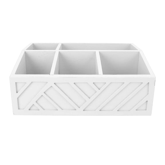 Riousery Wooden Tea Bag Organizer Multifunctional Divided Storage Holder Container for Coffee Capsules and Paper Cups Home Kitchen Beverage Station Accessories - White (13.4 inches / 34 cm)
