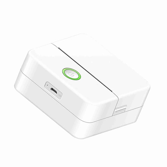 Riousery X6 Mini Portable Thermal Pocket Printer 2-Inch Wireless Bluetooth Label Maker for Notes Journal Receipts, White