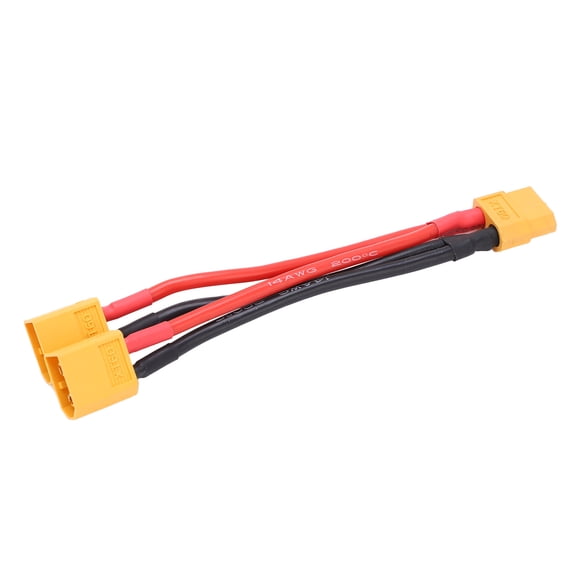 Riousery XT60 Parallel Battery Connector Cable, Dual Extension Y Splitter 1 Female to 2 Male 14 AWG Silicone Wire for RC Batteries Heavy Duty Power Connection Adapter (3.9 inches / 10 cm)