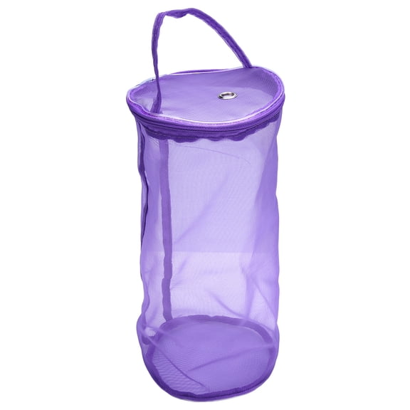 Riousery Yarn Storage Bag for Crochet Thread, Lightweight Portable Mesh Wool Organizer Tote, Purple Large - 12.2 x 5.3 Inches / 31 x 13.5 cm