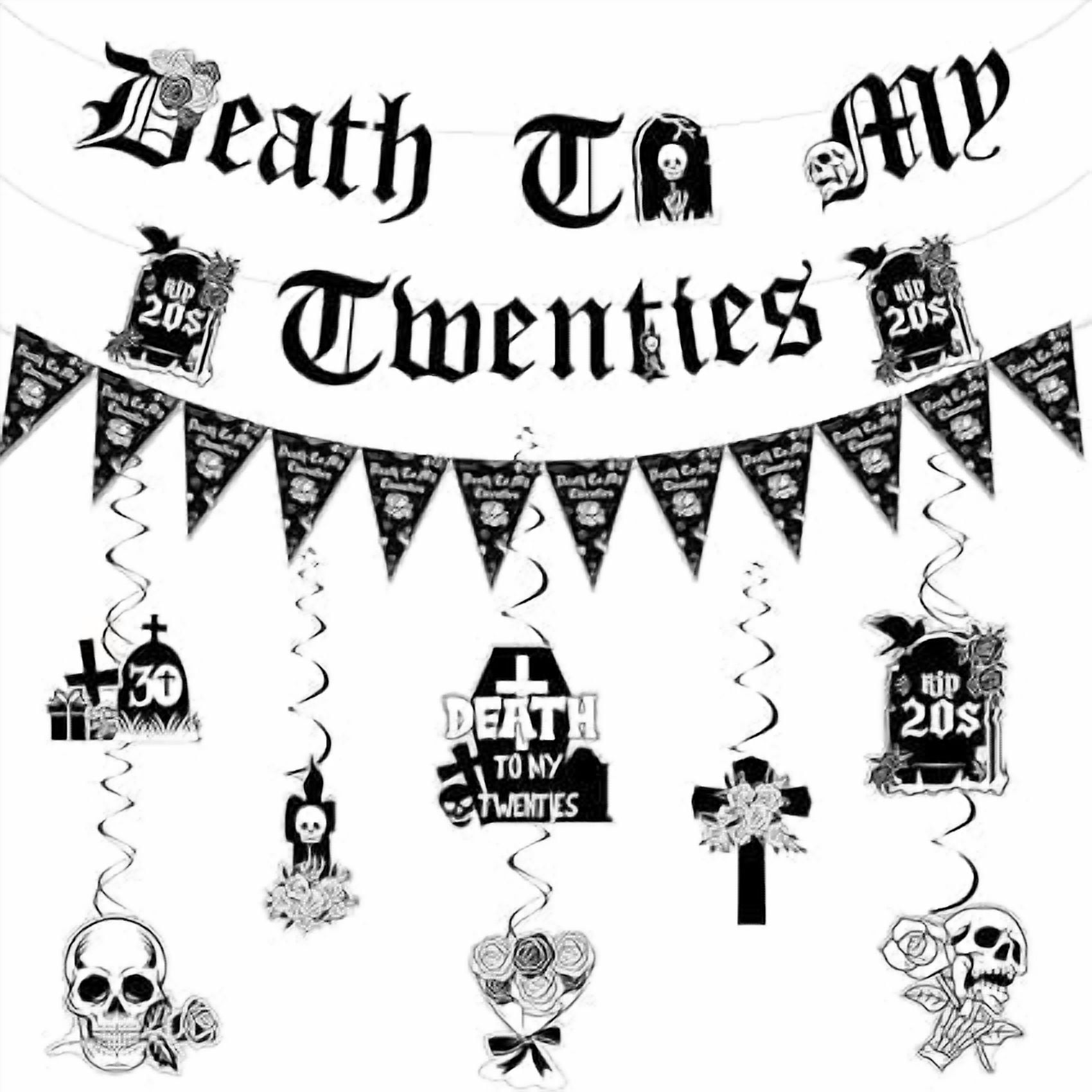 Rip 20s Birthday Decorations - Death to My 20s Decorations with Pre ...