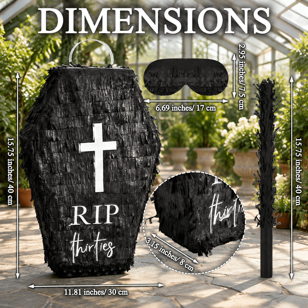 Rip 30s 40th Birthday Pinata, 15.75 x 11.81 x 3.15 Inch Coffin Shape ...