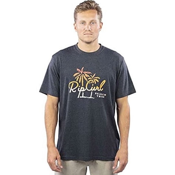 Rip Curl BLACK MARLE Men's Dos Palms T-Shirt, US Small
