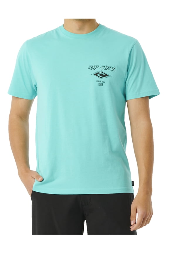 Fade Out Icon Short Sleeve T-Shirt Aqua men in size Large
