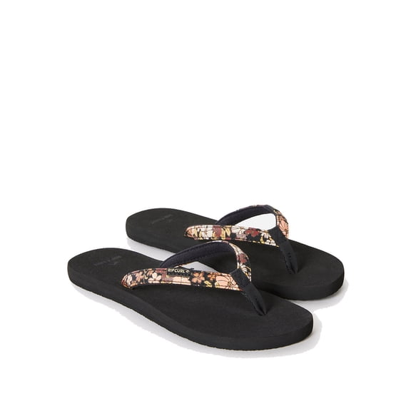 Rip Curl Freedom Bloom Flip Flops Black/Brown women in size US 6