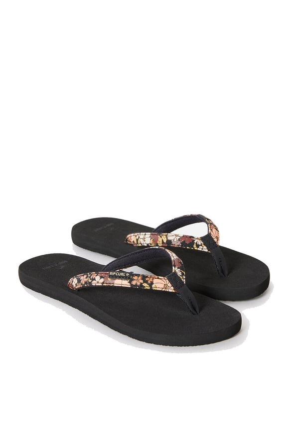 Freedom Bloom Flip Flops Black/Brown women in size US 7