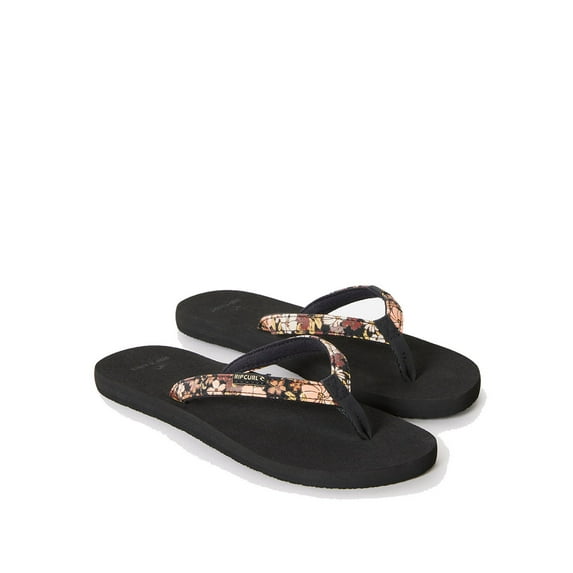 Rip Curl Freedom Bloom Flip Flops Black/Brown women in size US 8