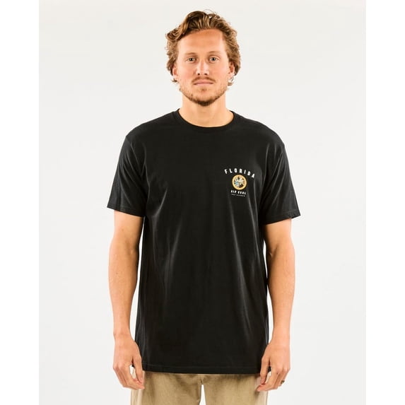 Rip Curl Men's BLACK Rock The Swamp Gator Short Sleeve T-Shirt, M