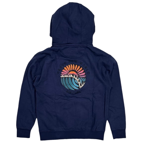 Rip Curl Men's Brave Sunset Pullover Fleece Hoodie Sweatshirt (Medium, Washed Navy)