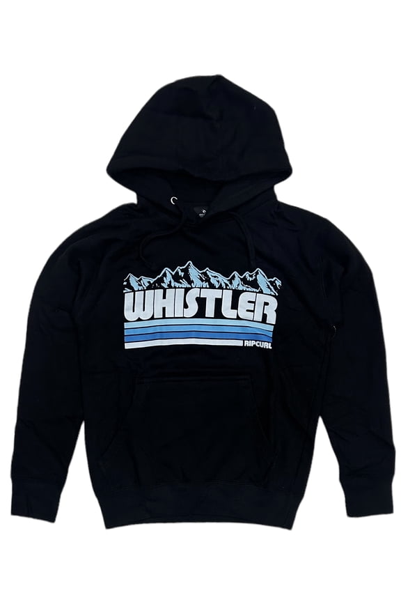Men's British Columbia Canada Whistler Mountain Hoodie Sweatshirt (Medium, Black)