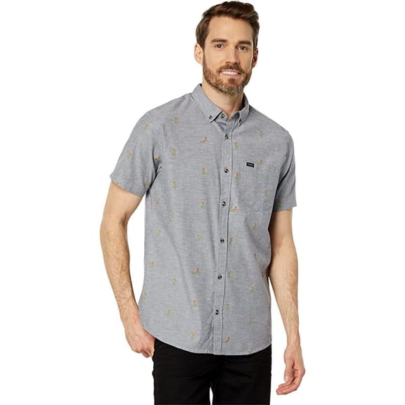 Rip Curl Men's DARK NAVY Hula Breach Short Sleeve Button Up Shirt, 2XL