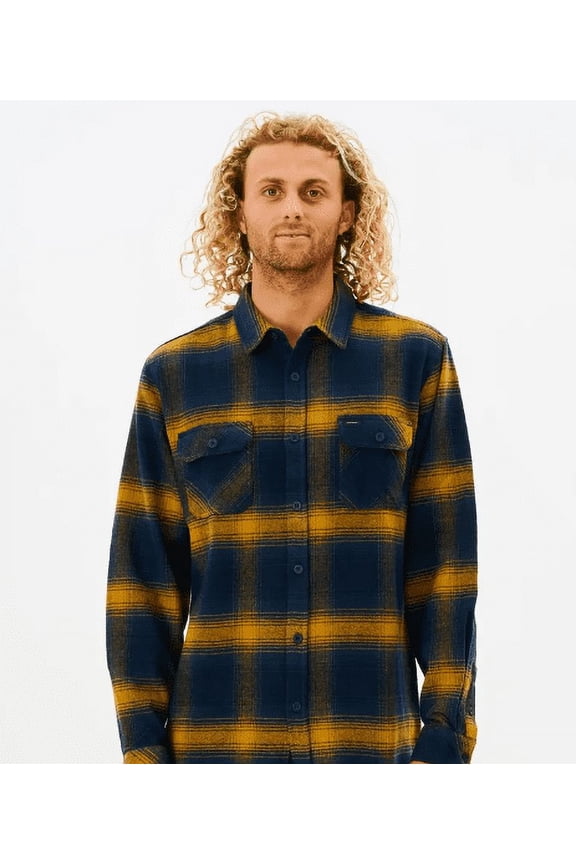 Men's GOLD Count Plaid Pattern Flannel Shirt, XL