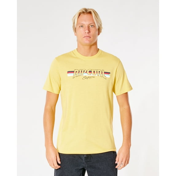 Rip Curl Men's T-Shirt ~ Surf Revival Yeh Mumma retro yellow