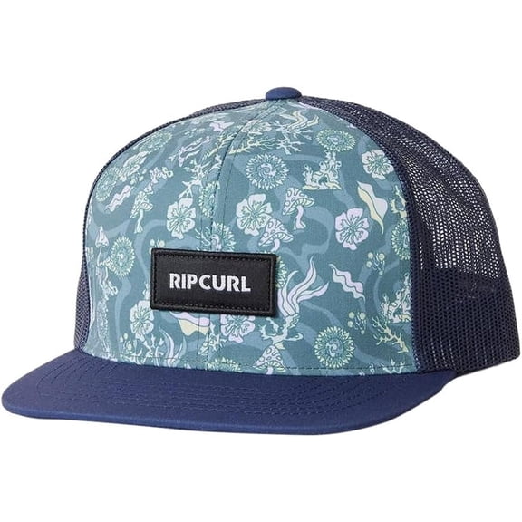 Rip Curl Men's Trucker Hat Combo Logo Patch Blustone Snapback Cap