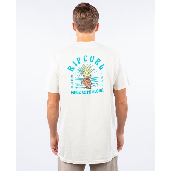 Rip Curl Men's WHITE Stroll Premium Short Sleeve T Shirt, M