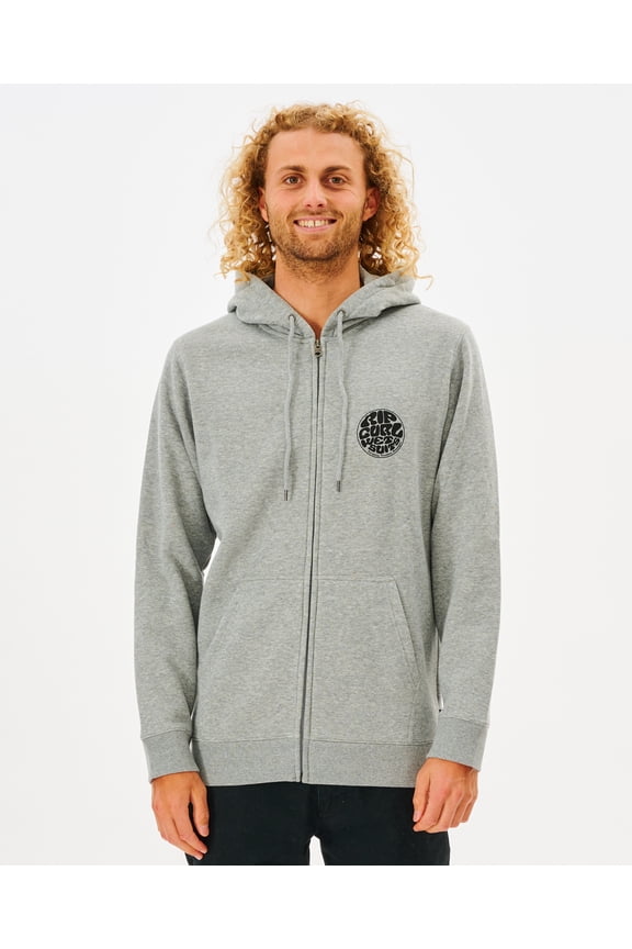 Men's Zip Hooded Fleece ~ Wetsuit Icon grey marle