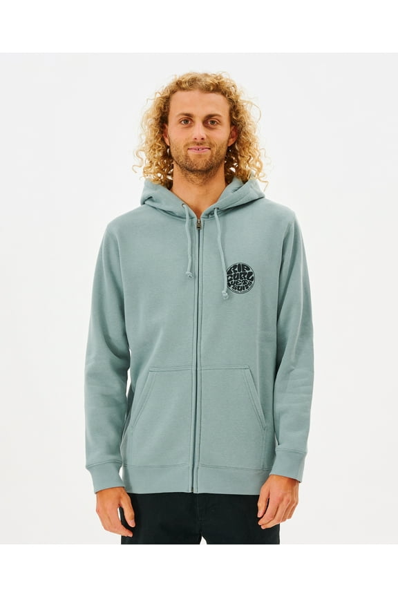Men's Zip Hooded Fleece ~ Wetsuit Icon mineral blue