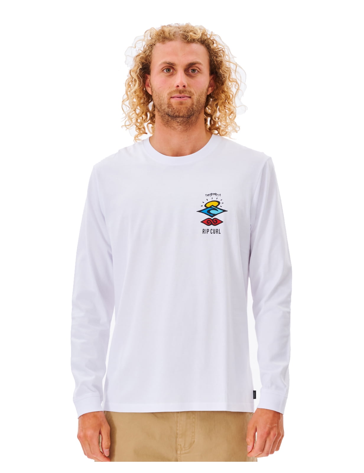 Rip Curl Search Icon Long Sleeve T-Shirt White men in size Medium