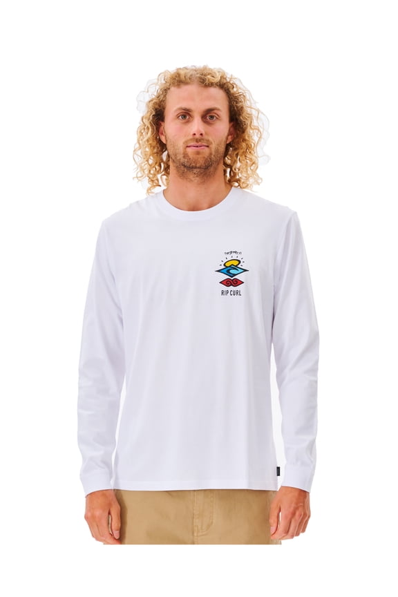 Search Icon Long Sleeve T-Shirt White men in size X Large